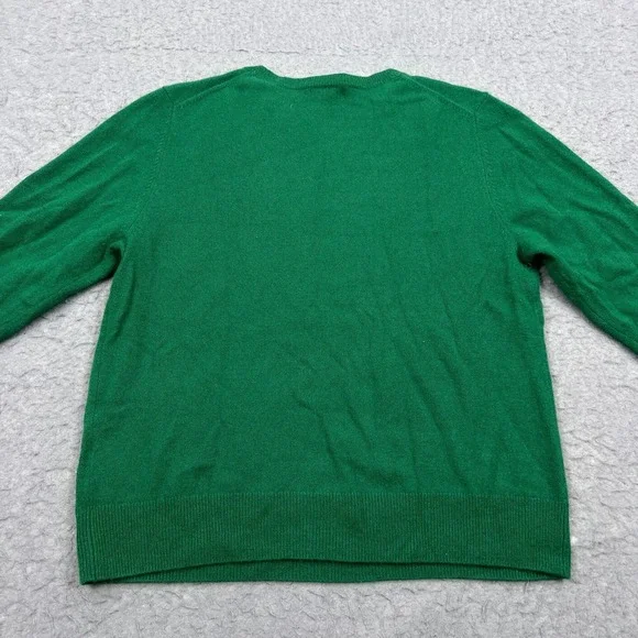 Quince Sweater Women's Large Green Mongolian 100% Cashmere Crewneck Pullover Top - Picture 9 of 11